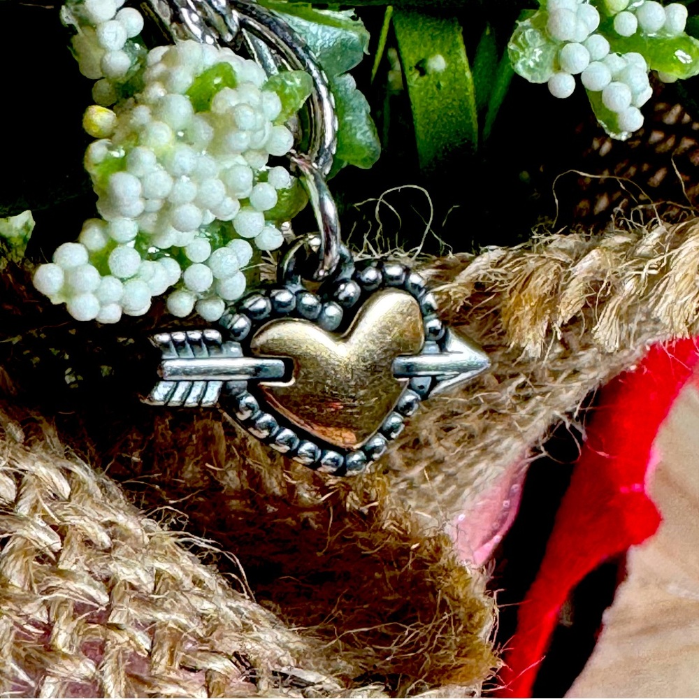 James Avery Beaded Heart & Arrow Charm